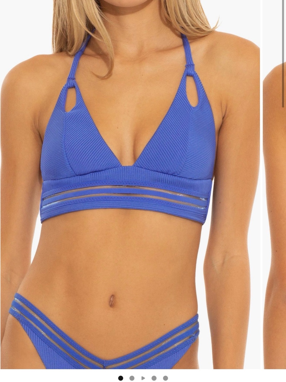 NWOT Isabella Rose Queensland Bright Blue Ribbed Bikini Set